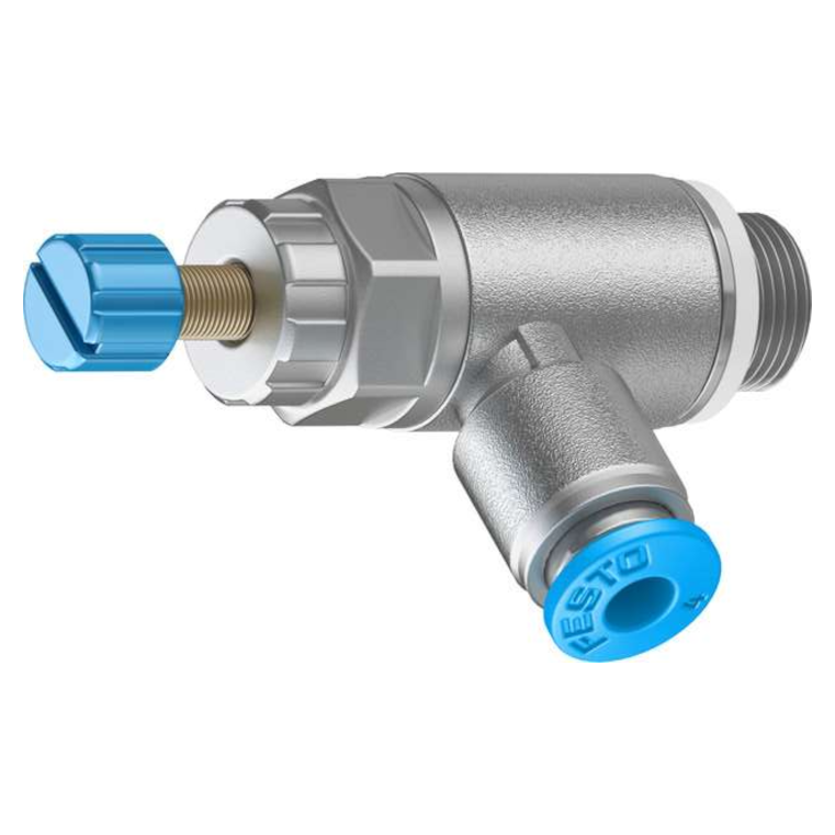 197580-f Válvula reguladora de fluxo unidirecional GRLA-1/8-QS-4-RS-D - Imagem 1